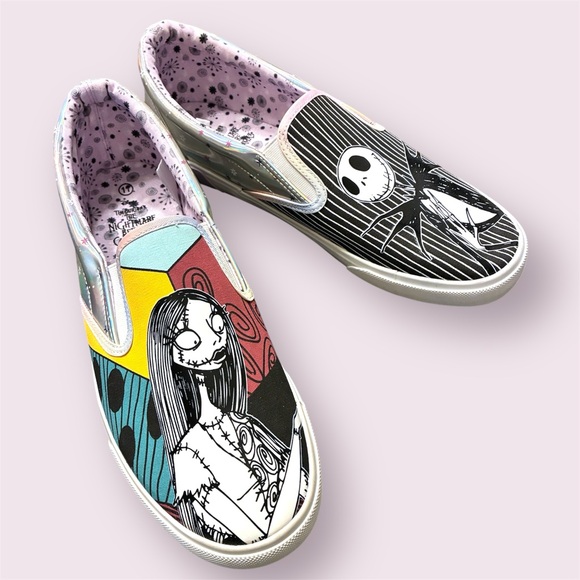 Ground Up Shoes - 🖤 Disney Nightmare Before Christmas Jack & Sally Slip On Sneakers Size 11